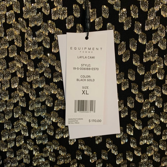 Equipment - Layla Cami - Silk/Lurex - Sz XL - Picture 8 of 10